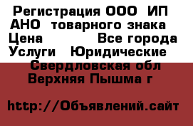 Регистрация ООО, ИП, АНО, товарного знака › Цена ­ 5 000 - Все города Услуги » Юридические   . Свердловская обл.,Верхняя Пышма г.